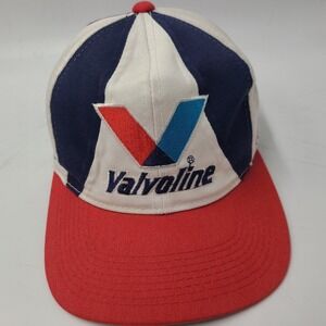 Vintage Mark Martin Hat Snapback White Blue Red NASCAR 90s Valvoline Ford #6 Men